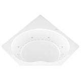 Carnelian 5 ft. Center Drain Whirlpool and Air Bath Tub in White - Super Arbor
