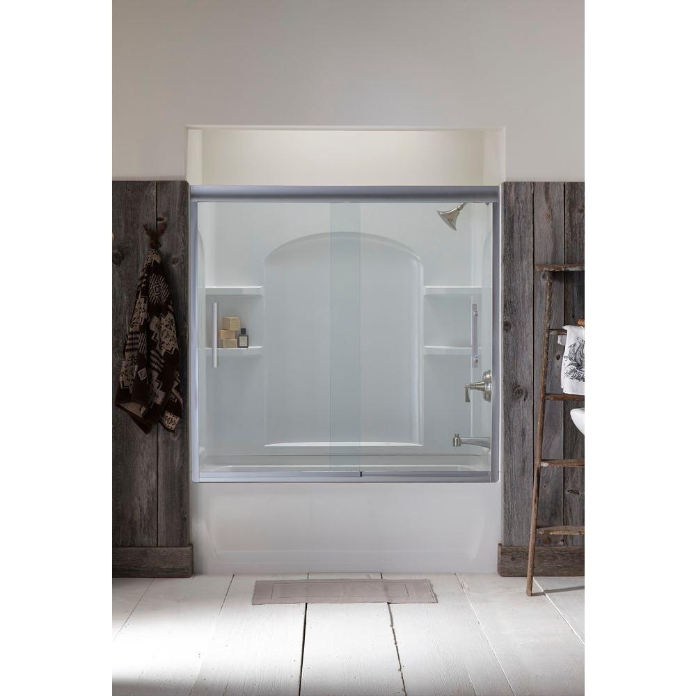 Ensemble 33-1/4 in. x 60 in. x 55-1/4 in. 3-piece Direct-to-Stud Shower Wall Set in White - Super Arbor