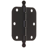 3-1/2 in. Oil-Rubbed Bronze 5/8 in. Radius Door Hinge with Finial - Super Arbor