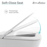 0.8/1.28 GPF Concorde Wall Hung Square Dual Flush Elongated Toilet Bowl in White - Super Arbor