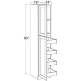 Home Decorators Collection Washington 18 in. W x 24 in. D x 90 in. H Assembled Plywood Pantry Kitchen Cabinet in Onyx with 4ROT Soft Close LH