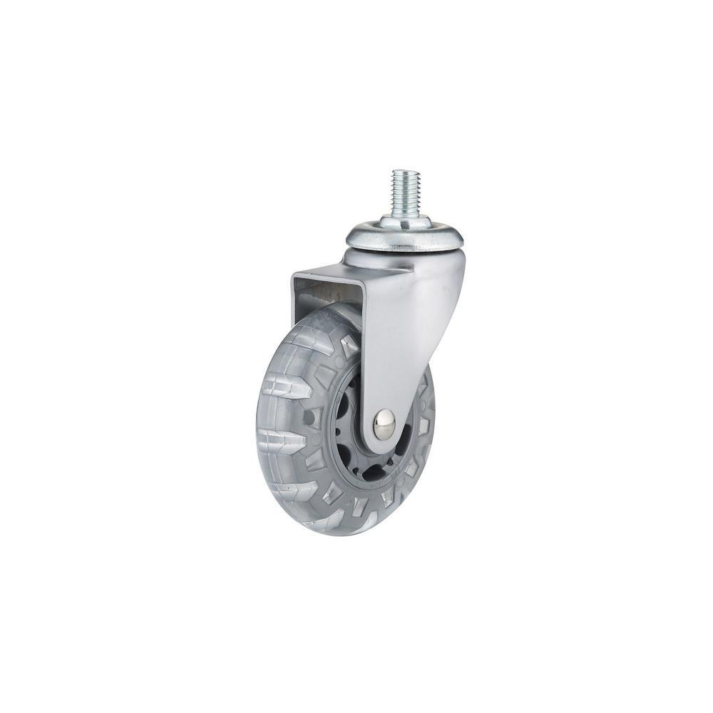 2-15/16 in. Light Grey Swivel Without Brake Threaded Stem Caster, 99.2 lb. Load Rating - Super Arbor