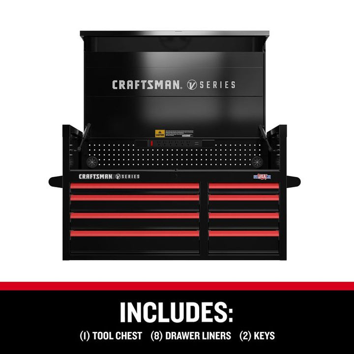 CRAFTSMAN V-Series 41-in W x 27-in H 8-Drawer Steel Tool Chest (Black)