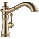 Delta Cassidy Champagne Bronze 1-Handle Deck-Mount Pull-Out Handle Kitchen Faucet
