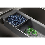 Lyric Dual Mount Workstation Stainless Steel 33 in 4-Hole Single Bowl Kitchen Sink with Integrated Ledge and Accessories - Super Arbor