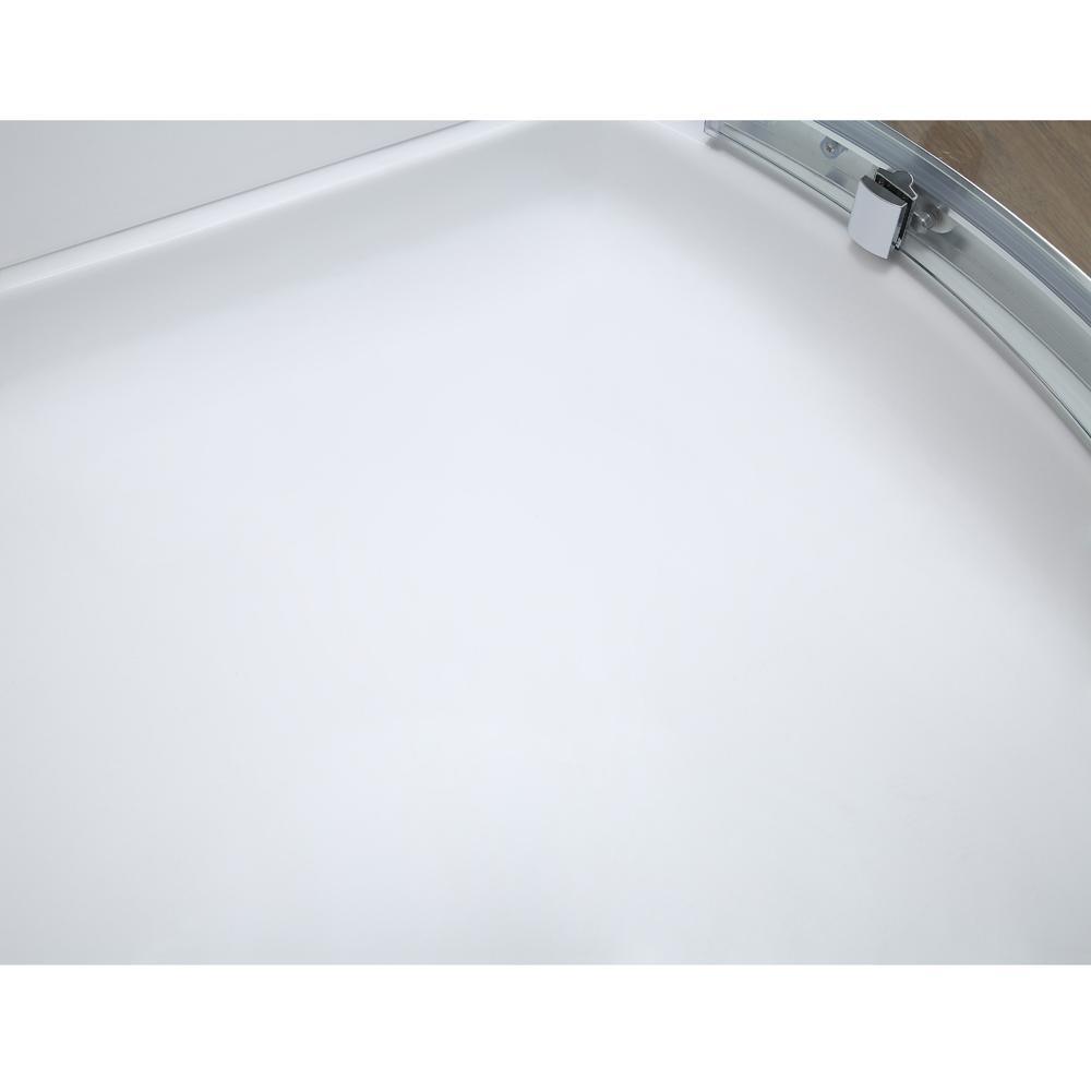 Maia 38 in. x 79.50 in. Corner Drain Corner Shower Kit in Clear and Chrome - Super Arbor