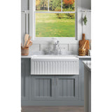 Sutton Place Farmhouse Fireclay 30 in. Single Bowl Kitchen Sink with Grid with Grid and Strainer