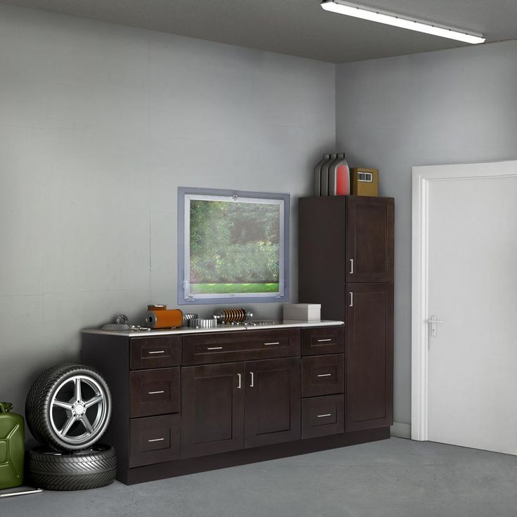 Brookings Plywood Ready to Assemble Shaker 15x34.5x24 in. 3-Drawer Base Kitchen Cabinet in Espresso