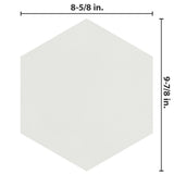 Merola Tile Textile Hex White 8-5/8 in. x 9-7/8 in. Porcelain Floor and Wall Tile (11.56 sq. ft. / case)
