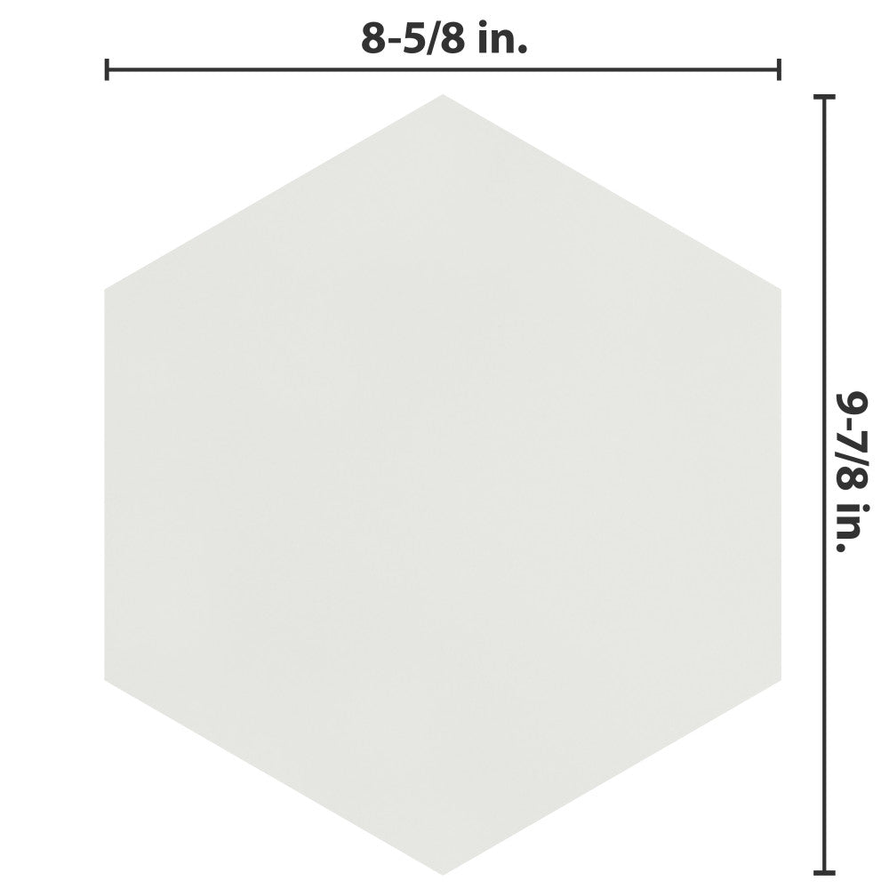 Merola Tile Textile Hex White 8-5/8 in. x 9-7/8 in. Porcelain Floor and Wall Tile (11.56 sq. ft. per case)