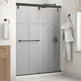 Lyndall 60 in. x 71-1/2 in. Frameless Mod Soft-Close Sliding Shower Door in Matte Black with 1/4 in. (6 mm) Clear Glass - Super Arbor