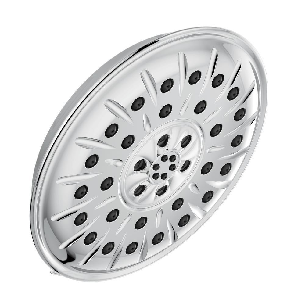 4-Spray 8.3 in. Single Wall Mount Fixed H2Okinetic Shower Head in Matte Black - Super Arbor