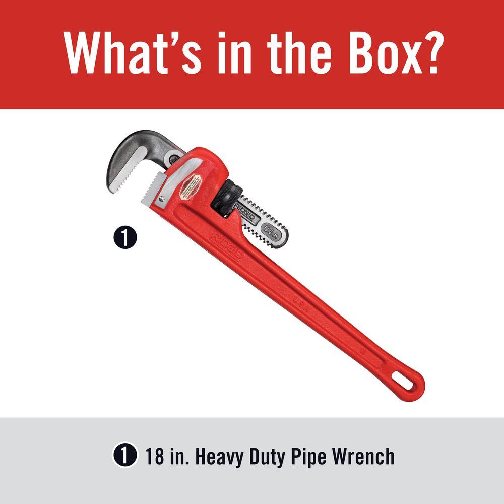 18 in. Heavy-Duty Straight Pipe Wrench - Super Arbor