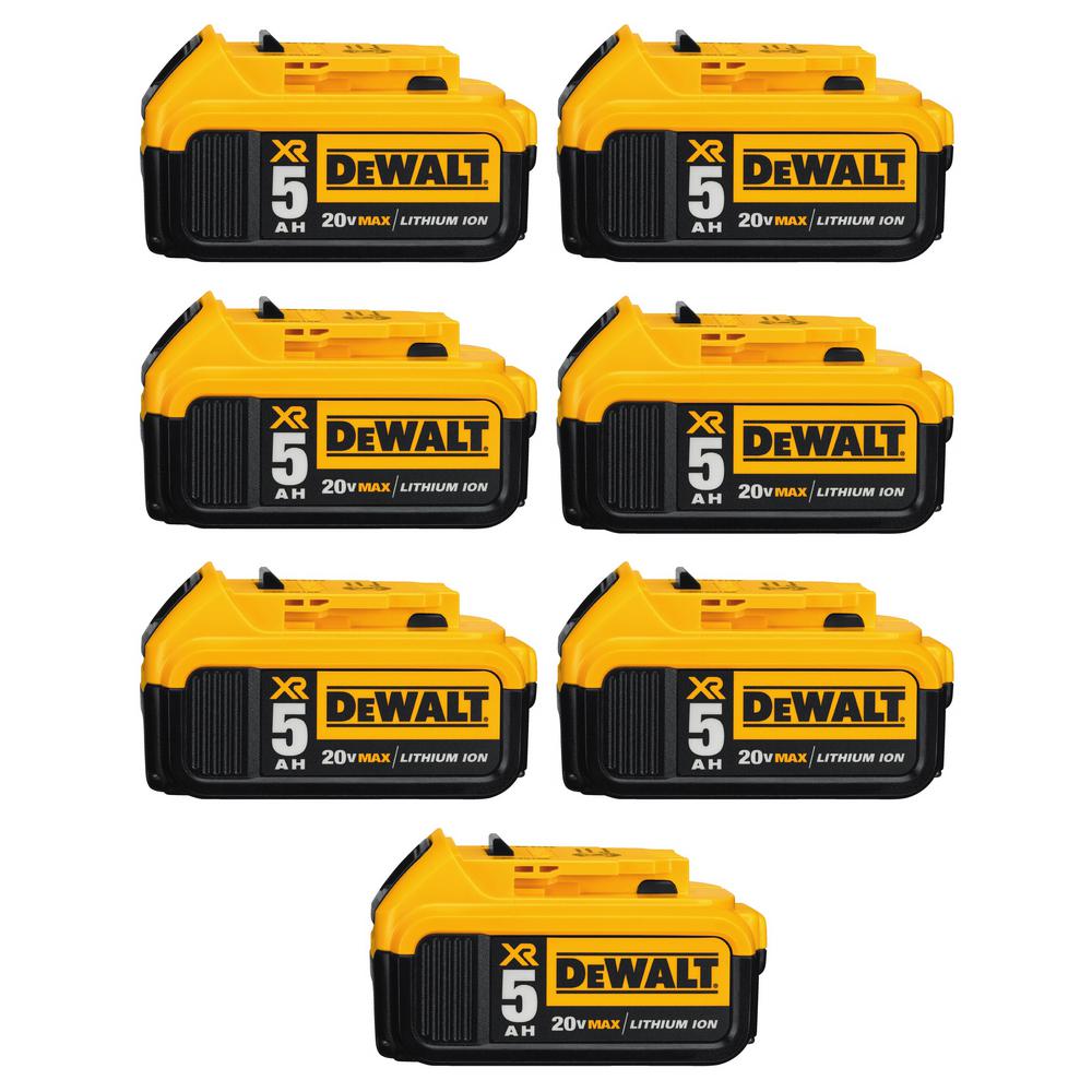 20-Volt MAX XR Premium Lithium-Ion 5.0Ah Battery Pack (6-Pack)