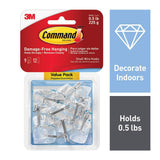 Small Clear Wire Hooks with Clear Strips (9-Pack) - Super Arbor