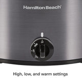 10 Qt. Black Slow Cooker with Folding Handles