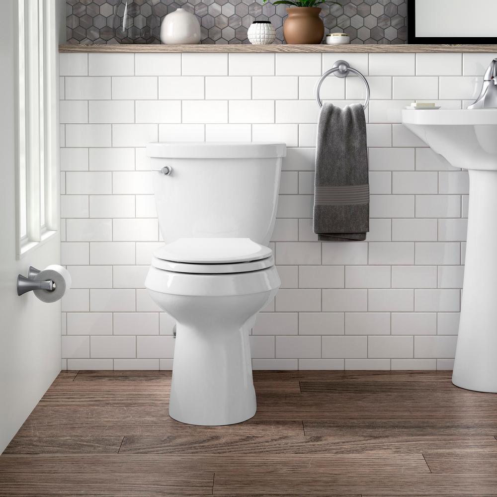 Cimarron Comfort Height 2-Piece 1.28 GPF Single Flush Round Toilet with AquaPiston Flush Technology in White - Super Arbor
