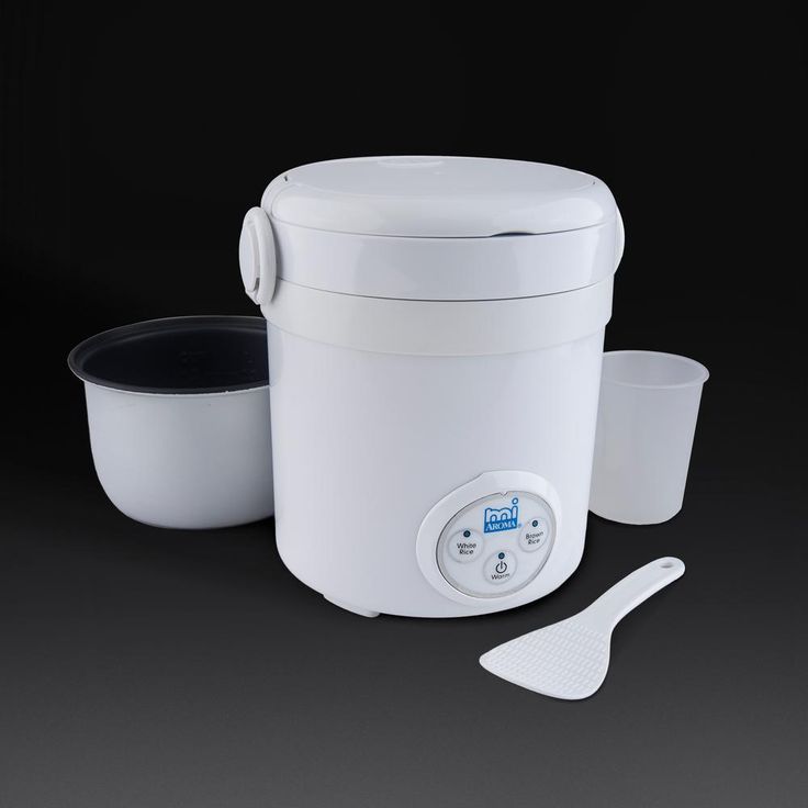 3-Cup White Mini Rice Cooker with Non-Stick Cooking Pot