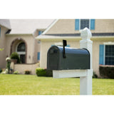 Edson Medium, Steel, Post Mount Mailbox, Gray - Super Arbor