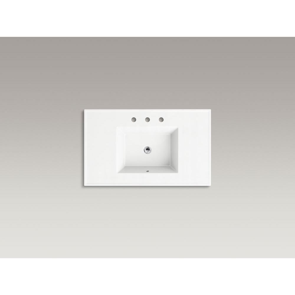 Ceramic/Impressions 37 in. Vitreous China Vanity Top with Basin in White Impressions - Super Arbor