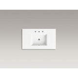 Ceramic/Impressions 37 in. Vitreous China Vanity Top with Basin in White Impressions - Super Arbor