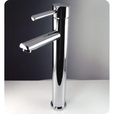 Fresca Attrazione Vessel Sink in Frosted Glass with Stand in Chrome and Frosted Edge Mirror
