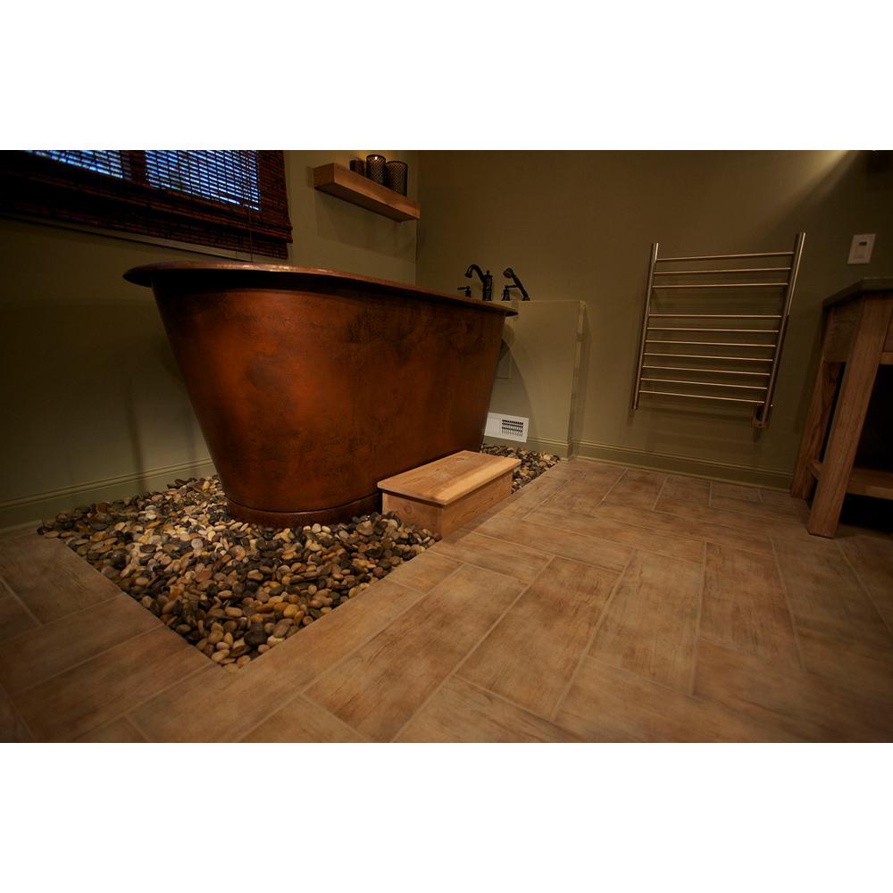 6 ft. Hammered Copper Modern Style Flatbottom Non-Whirlpool Bathtub in Oil Rubbed Bronze - Super Arbor