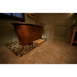 6 ft. Hammered Copper Modern Style Flatbottom Non-Whirlpool Bathtub in Oil Rubbed Bronze - Super Arbor
