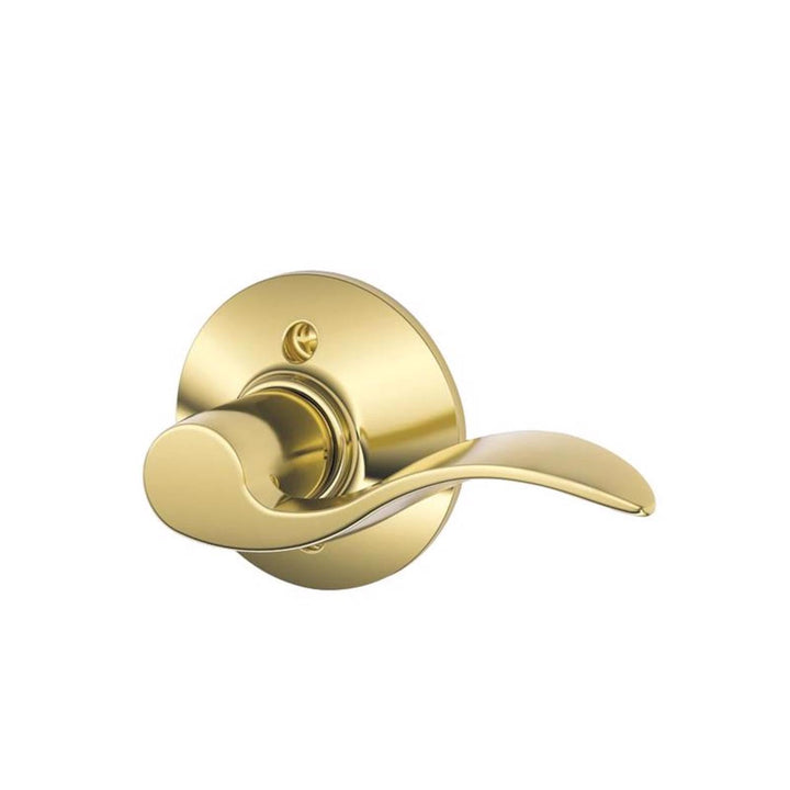 Schlage Accent Bright Brass Dummy Lever – Right Handed