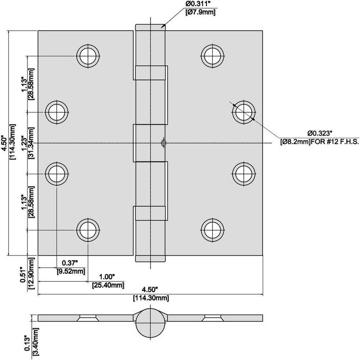 4-1/2 in. x 4-1/2 in. Satin Chrome Ball Bearing Door Hinge