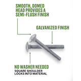 Hillman 1/2 in. x 10 in. Hot-Dipped Galvanized Steel Carriage Bolts, 25-Pack