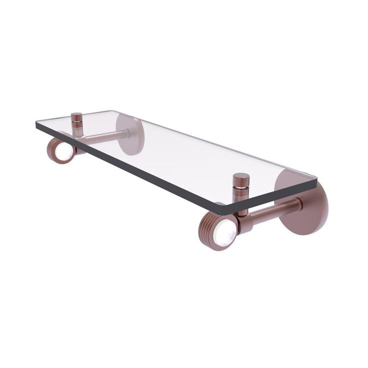 Allied Brass Clearview Antique Copper 1-Tier Brass Wall Mount Bathroom Shelf