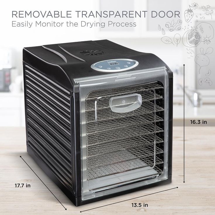 Stainless Steel Tray Food Dehydrator Machine 9 Trays 660w Digital Timer & Temperature Control, Auto Shutoff 95F to 158F