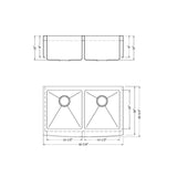 Farmhouse Apron Front Undermount 16-Gauge Stainless Steel 33 in. 50/50 Double Bowl Kitchen Sink with Grid Set and Drains