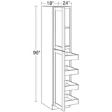 Home Decorators Collection Washington Vesper White Plywood Shaker Assembled Utility Pantry Kitchen Cabinet 4 ROT Sft Cl 18 in W x 24 in D x 96 in H