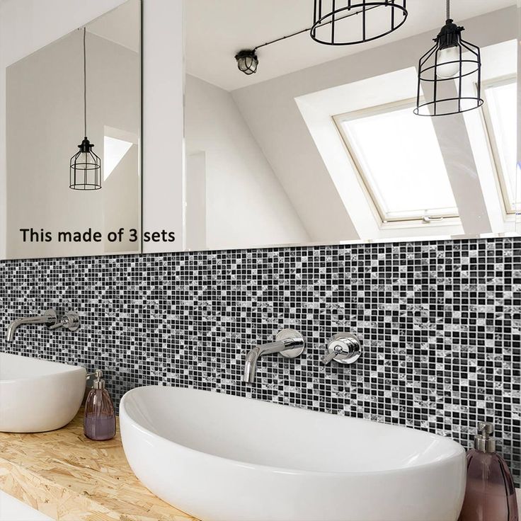 UKAP 10Pcs Mosaic Pattern Waterproof Wall Tile Stickers Peel and Stick Tile Kitchen Backsplash Wallpaper Sticker 15x15cm/20x20cm