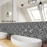 UKAP 10Pcs Mosaic Pattern Waterproof Wall Tile Stickers Peel and Stick Tile Kitchen Backsplash Wallpaper Sticker 15x15cm/20x20cm