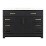 Style Selections Cauley 48-in Black Single Sink Bathroom Vanity with White Cultured Marble Top