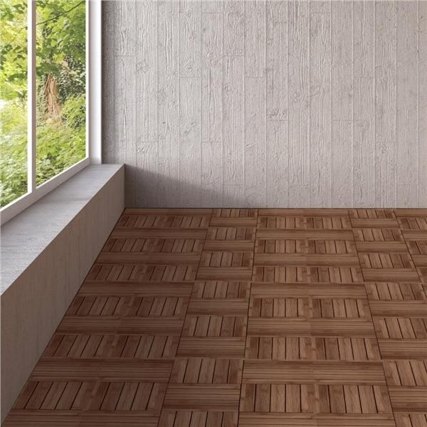 Yaheetech 12x 12''Patio Pavers Decking Flooring Deck Tiles Interlocking Wood Patio Tiles Pack of 11 Tiles For Patio Garden Deck Poolside Indoor and Outdoor，Indoor and Outdoor