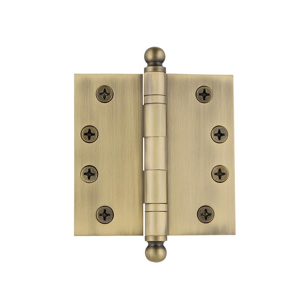 4 in. Ball Tip Heavy Duty Hinge with Square Corners in Timeless Bronze - Super Arbor