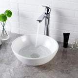 13 in. x 13 in. Round Bowl Modern Bathroom Above in White Porcelain Ceramic Vessel Vanity Sink Art Basin - Super Arbor