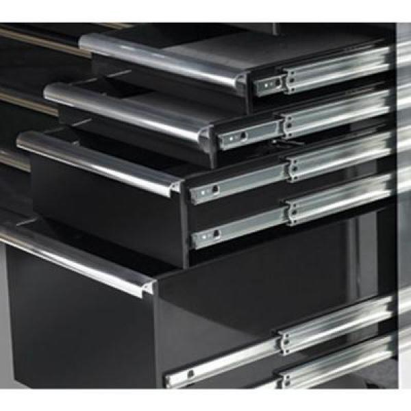 55 in. 11-Drawer Professional Roller Cabinet with Stainless Steel Work Surface in Black - Super Arbor