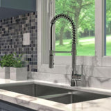 Keeney Studio Polished Chrome 1-Handle Deck-Mount Pull-Down Handle Kitchen Faucet