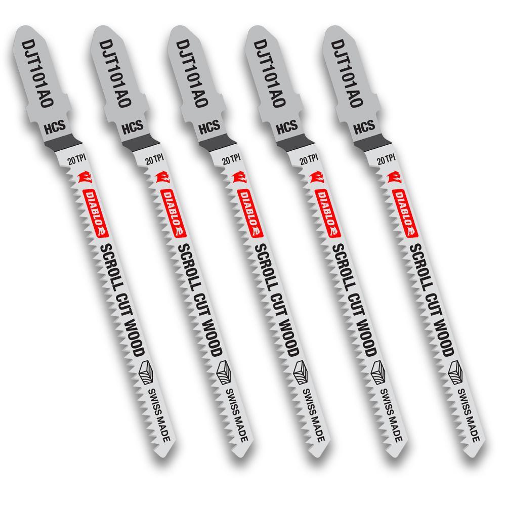 3 in. x 20 TPI HCS Scroll Jigsaw Blade (5-Pack) - Super Arbor