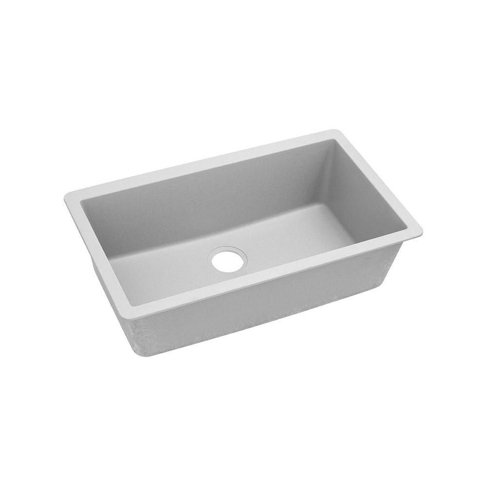 Quartz Classic Undermount Composite 33 in. Single Bowl Kitchen Sink in Black - Super Arbor