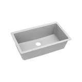 Quartz Classic Undermount Composite 33 in. Single Bowl Kitchen Sink in Black - Super Arbor