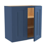 Home Decorators Collection Grayson 24 in. W x 12 in. D x 24 in. H Assembled Plywood Wall Bridge Kitchen Cabinet in Mythic Blue with Soft Close