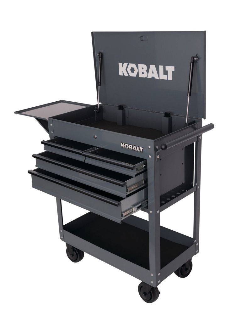Kobalt 35-in W x 37.5-in H 4-Drawer Steel Rolling Tool Cabinet (Gray)