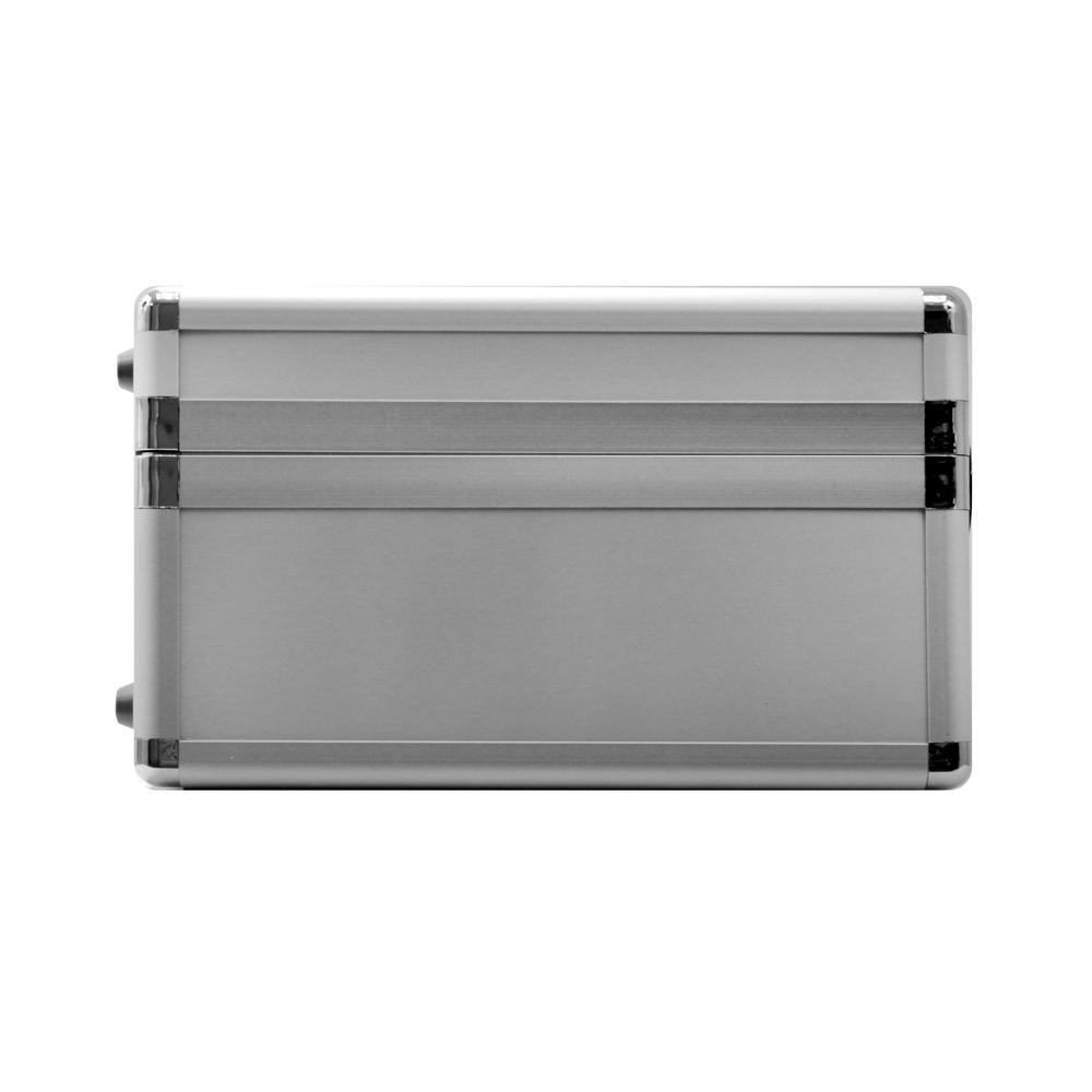 10.75 in. Smooth Silver Aluminum Tool Case with Foam - Super Arbor