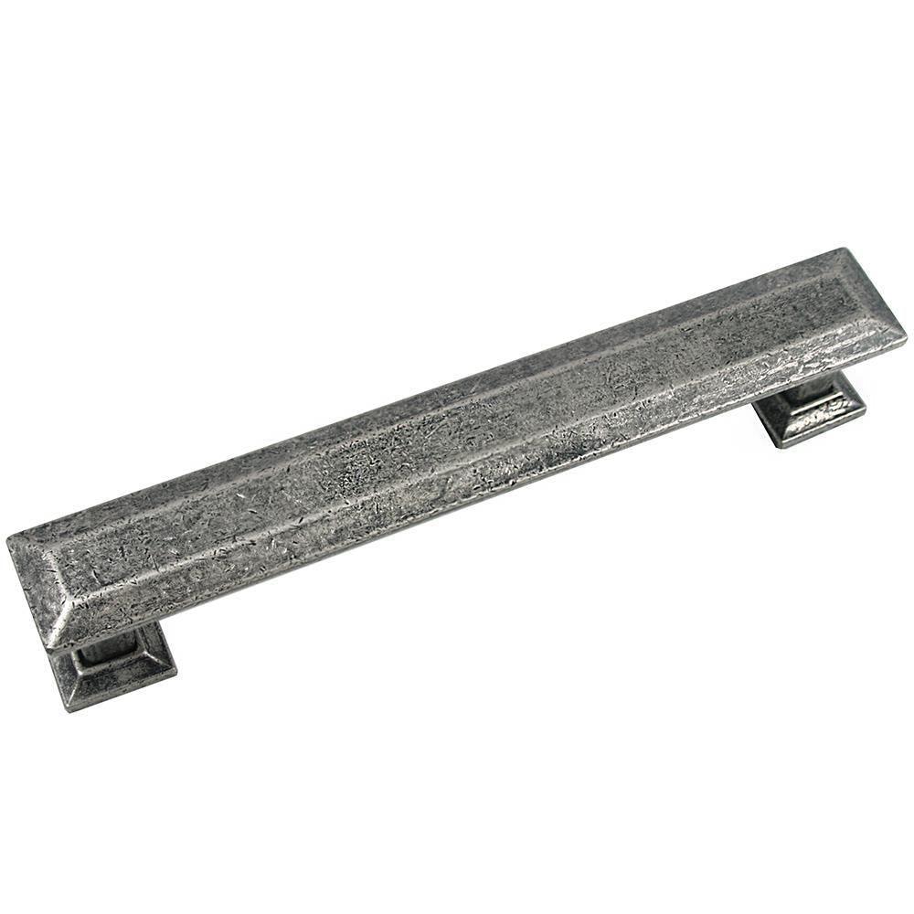 5 in. Center-to-Center Satin Nickel Poise Pull with Back Plate - Super Arbor